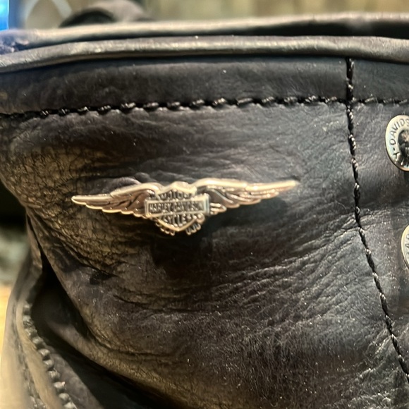 Harley-Davidson black leather boots GUC - Picture 2 of 5